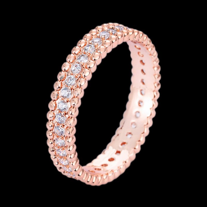 classy full-star zirconia rings rose gold