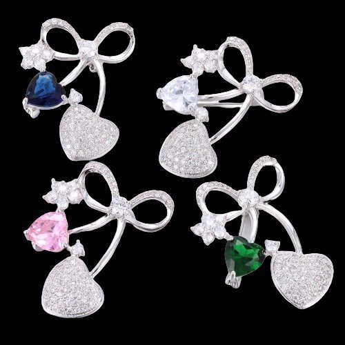 cute peach heart zirconia brooches cute peach heart zirconia brooches