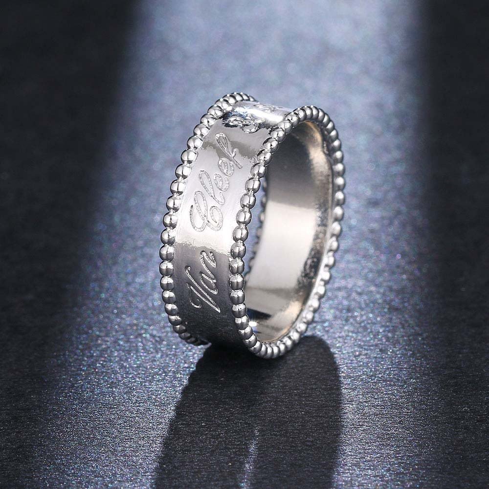 smooth engraved with high quality women rings platinum